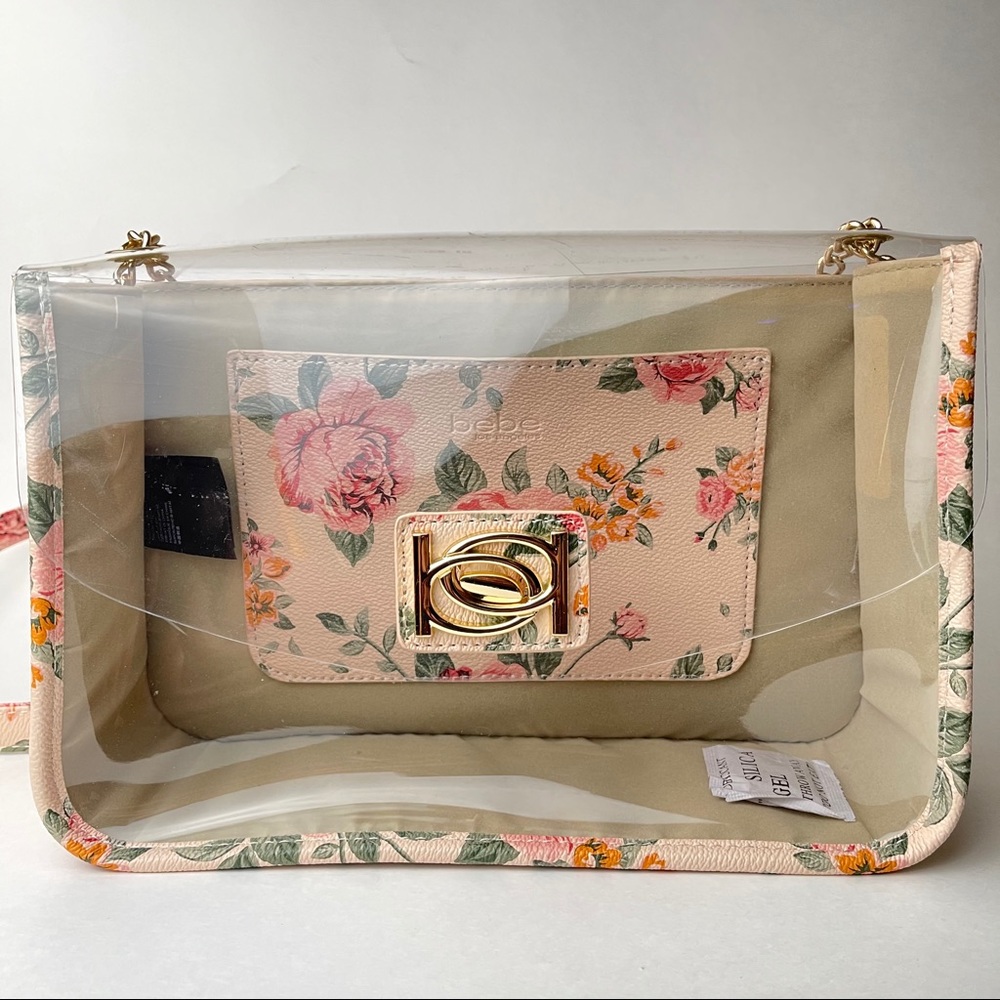 BEBE Clear/Floral Shoulder Bag - Picture 8 of 9